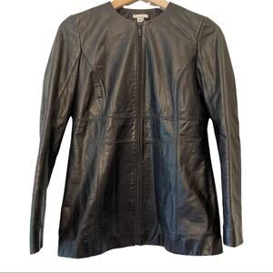 Halogen Nordstrom Black Leather Jacket Small Womens Matrix